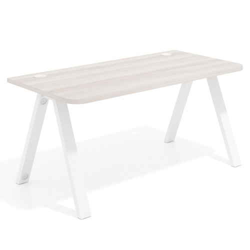 Mesa de oficina UvePro, sobre ergonómico 80cm, estructura blanca con patas metálicas - 120X80