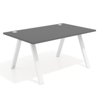 Mesa oficina de diseño UvePro fondo 100cm, estructura blanca - GRIS TORMENTA, 160x100