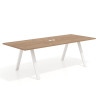 mesa co working 220x100 naturale uvepro mesa de reuniones fondo 100cm recto 1