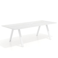 Mesa de reuniones rectangular UvePro fondo 100cm, estructura blanca - ALBO, 240x100
