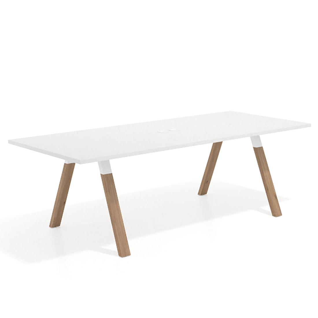 mesa co working 220x100 blanco mate uvepro mesa de reuniones fondo 100cm recto 1