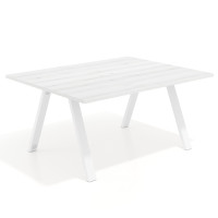 Mesa doble individual para coworking UvePro fondo 126 cm estructura blanca - ALBO, 160x126