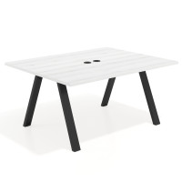 Mesa doble individual para coworking UvePro fondo 126 cm estructura negra - ALBO, 160x126