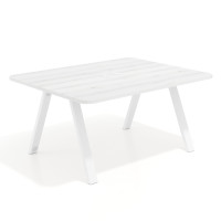 Mesa de oficina doble UvePro fondo 126, cantos redondeados, estructura blanca - ALBO, 180x126