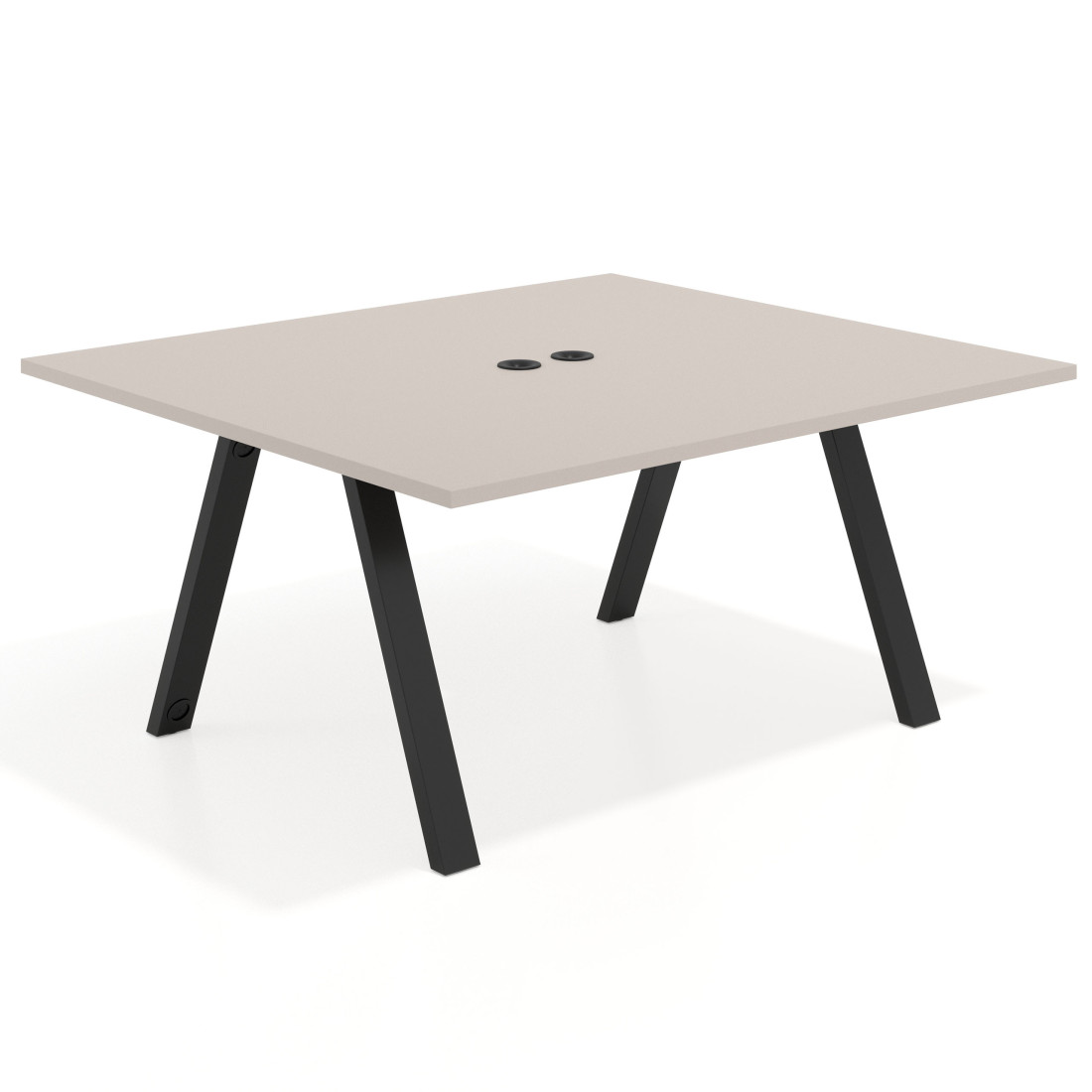 mesa co working 120x142 gris coco uvepro mesa coworking fondo 142cm recto 1