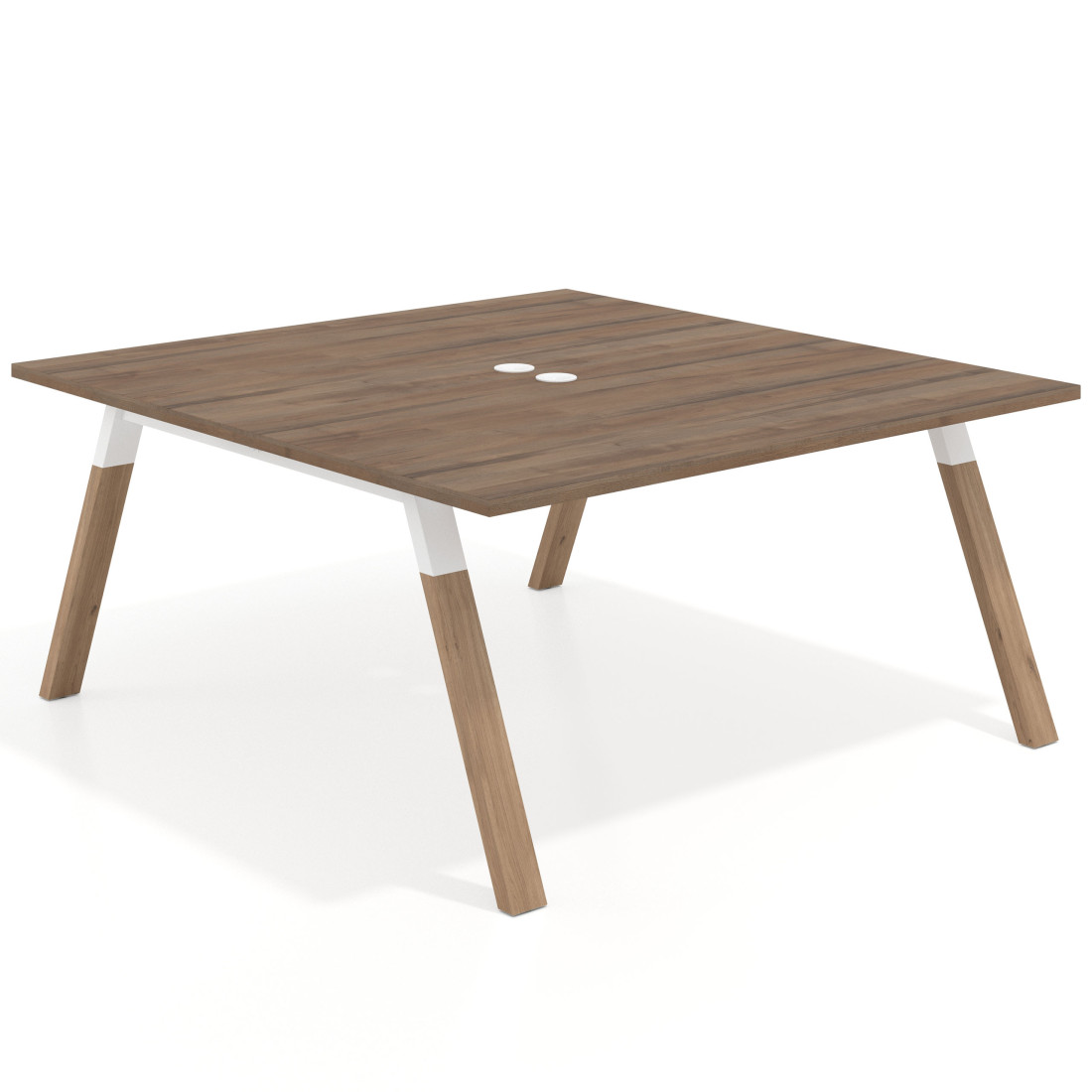 mesa multipuesto 160x166 noce sabi uvepro mesa coworking fondo 166cm recto 1