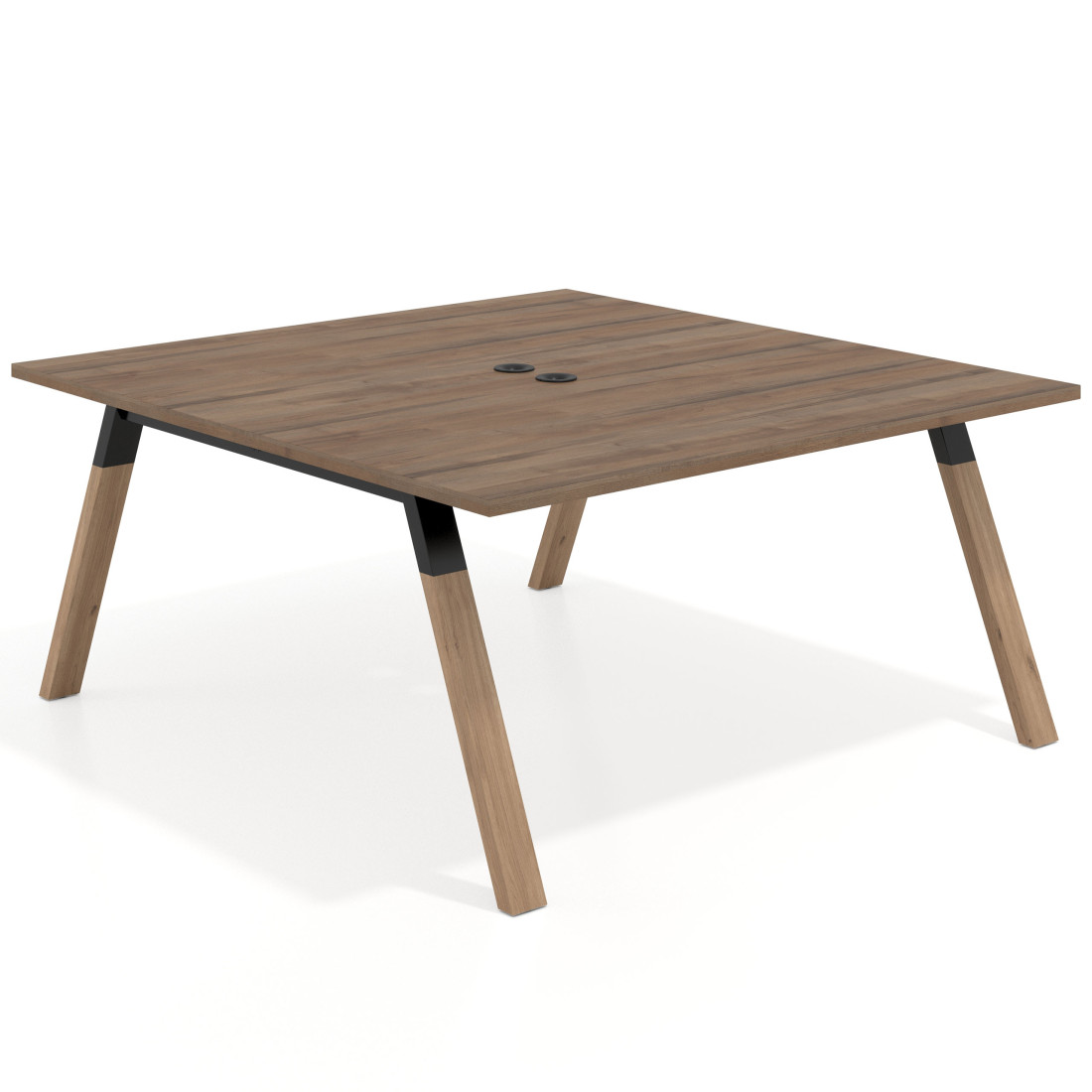 mesa multipuesto 160x166 noce sabi uvepro mesa coworking fondo 166cm recto 1