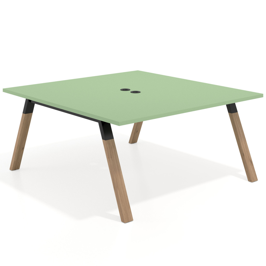 mesa multipuesto 120x166 verde talco uvepro mesa coworking fondo 166cm recto 1