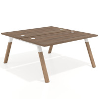 Mesa multipuesto UvePro Bench fondo 166 cm, estructura blanca/madera - NOCE SABI, 180X166