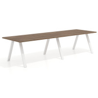 Mesa de oficina progresiva UvePro doble, fondo 100cm, estructura blanca - NOCE SABI, 540X100