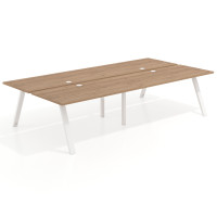 Mesa multipuesto UvePro Bench doble, fondo 166 cm, estructura blanca - NATURALE, 240x166