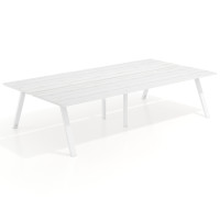 Mesa multipuesto UvePro Bench doble, fondo 166 cm, estructura blanca - ALBO, 360x166