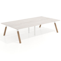 Mesa multipuesto UvePro Bench doble, fondo 166 cm, estructura blanca/madera - CALIFORNIA, 240x166