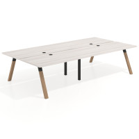 Mesa multipuesto UvePro Bench doble, fondo 166 cm, estructura negra/madera - CALIFORNIA, 240x166