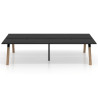 Mesa multipuesto UvePro Bench doble, fondo 166 cm, estructura negra/madera