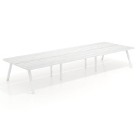 Mesa multipuesto UvePro Bench triple, fondo 166 cm, sobre curvo, estructura blanca - ALBO, 540x166