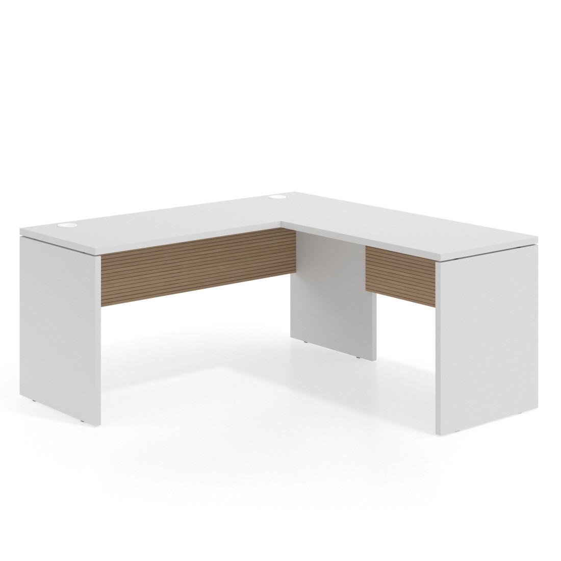 mesa en l 180x160 blanco mate rayado natural workplus mesa fondo 60cm con ala 1