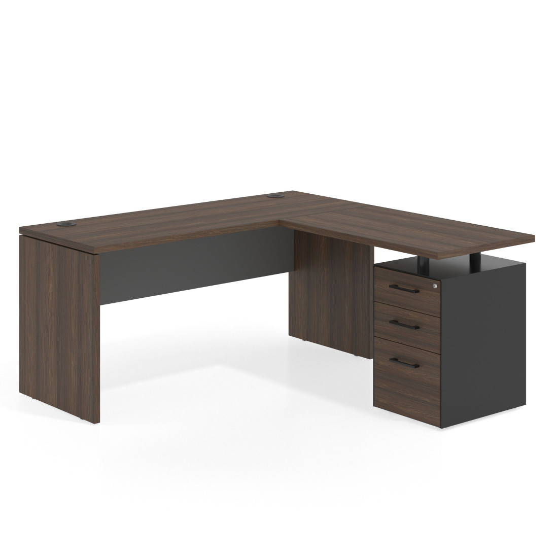 mesa en l 140x160 mistral gris tormenta workplus mesa fondo 60cm con pedestal 100x60cm frontales melamina 1