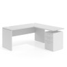 mesa en l 140x160 blanco mate workplus mesa fondo 60cm con pedestal 100x60cm frontales melamina 1