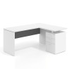 mesa en l 140x130 blanco mate gris tormenta workplus mesa fondo 60cm con pedestal 70x60cm frontales melamina 1
