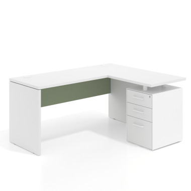 Mesa fondo 60cm con pedestal 70x60cm, frontales melamina