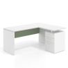 mesa en l 140x130 blanco mate sauce workplus mesa fondo 60cm con pedestal 70x60cm frontales melamina 1