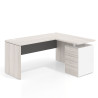 mesa en l 140x130 california gris tormenta workplus mesa fondo 60cm con pedestal 70x60cm frontales melamina 1