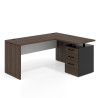 mesa en l 140x130 mistral blanco mate workplus mesa fondo 60cm con pedestal 70x60cm frontales melamina 1