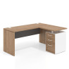 mesa en l 140x130 naturale gris tormenta workplus mesa fondo 60cm con pedestal 70x60cm frontales melamina 1