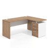 mesa en l 140x130 naturale blanco mate workplus mesa fondo 60cm con pedestal 70x60cm frontales melamina 1