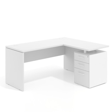 Mesa fondo 60cm con pedestal 70x60cm, frontales melamina