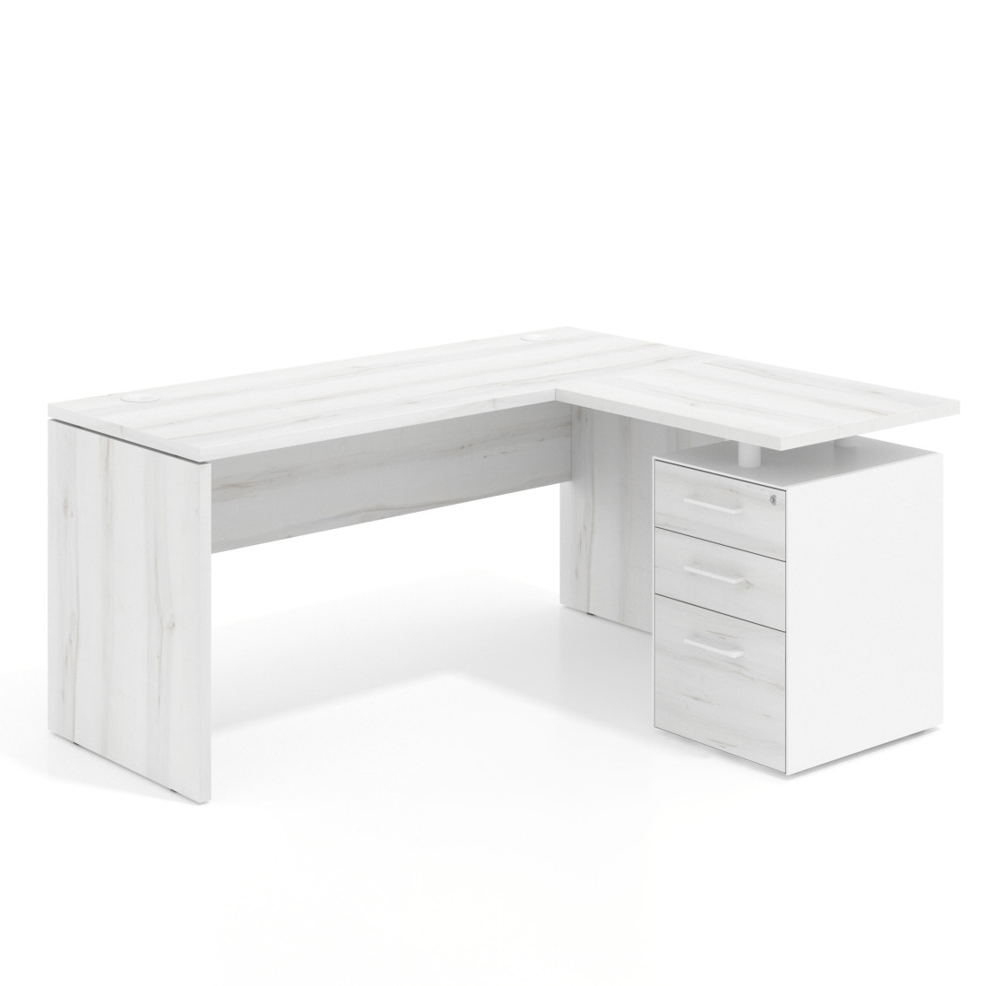 mesa en l 180x130 albo workplus mesa fondo 60cm con pedestal 70x60cm frontales melamina 1