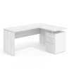mesa en l 140x130 albo workplus mesa fondo 60cm con pedestal 70x60cm frontales melamina 1