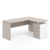 mesa en l 140x130 gris coco rayado coco workplus mesa fondo 60cm con pedestal 70x60cm frontales melamina 1