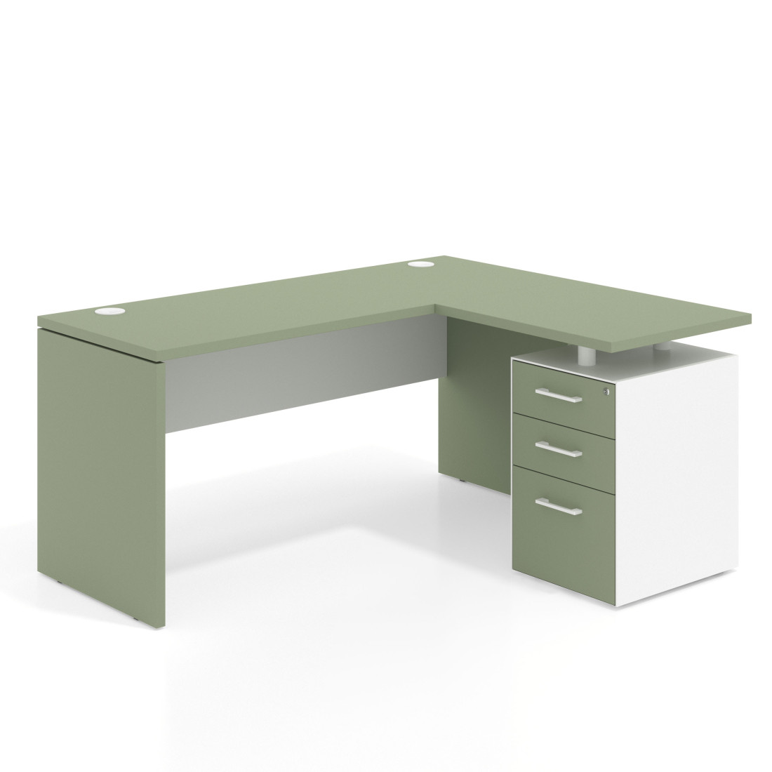 mesa en l workplus mesa fondo 60cm con pedestal 70x60cm frontales melamina 1