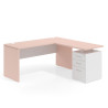mesa en l 160x160 rosa talco blanco mate workplus mesa fondo 60cm con pedestal 100x60cm frontales metal 1