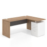 mesa en l 140x130 naturale gris tormenta workplus mesa fondo 60cm con pedestal 70x60cm frontales metal 1