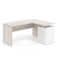 Mesa de Escritorio con cajones en L Work Plus, ala corta, fondo 60, frontales de metal diseño monocolor - CALIFORNIA, 140x130 Second image