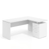 mesa en l 140x130 blanco mate workplus mesa fondo 60cm con pedestal 70x60cm frontales metal 1