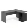 mesa en l 140x130 gris tormenta workplus mesa fondo 60cm con pedestal 70x60cm frontales metal 1