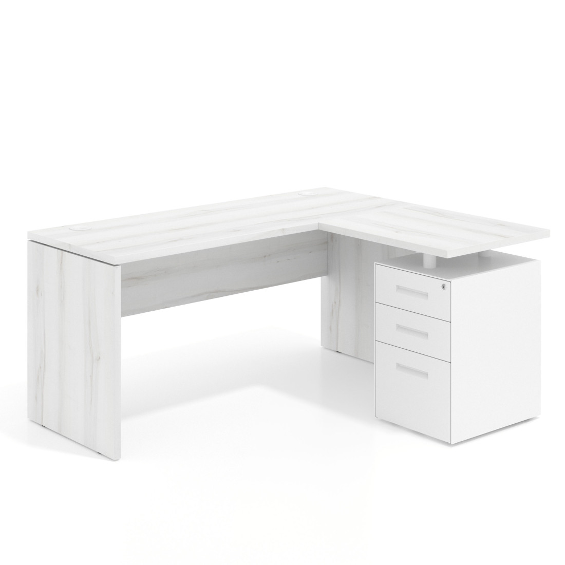 mesa en l 180x130 albo workplus mesa fondo 60cm con pedestal 70x60cm frontales metal 1