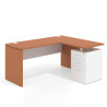 mesa en l 140x130 terracota blanco mate workplus mesa fondo 60cm con pedestal 70x60cm frontales metal 1
