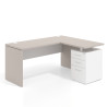 mesa en l 140x130 gris coco blanco mate workplus mesa fondo 60cm con pedestal 70x60cm frontales metal 1