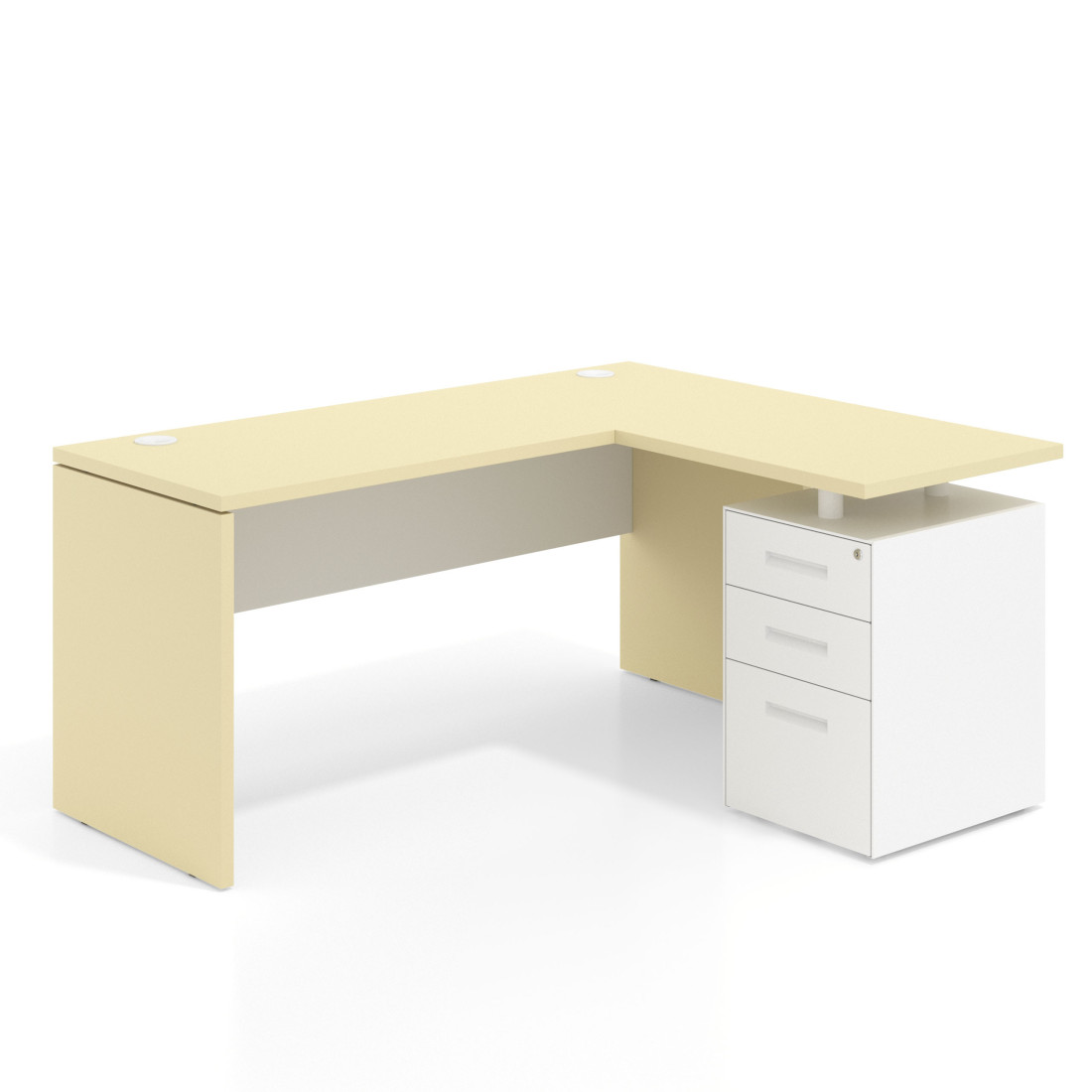 mesa en l 140x130 salvia blanco mate workplus mesa fondo 60cm con pedestal 70x60cm frontales metal 1