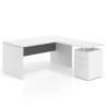 mesa en l 140x180 blanco mate gris tormenta workplus mesa fondo 80cm con pedestal 100x60cm frontales melamina 1