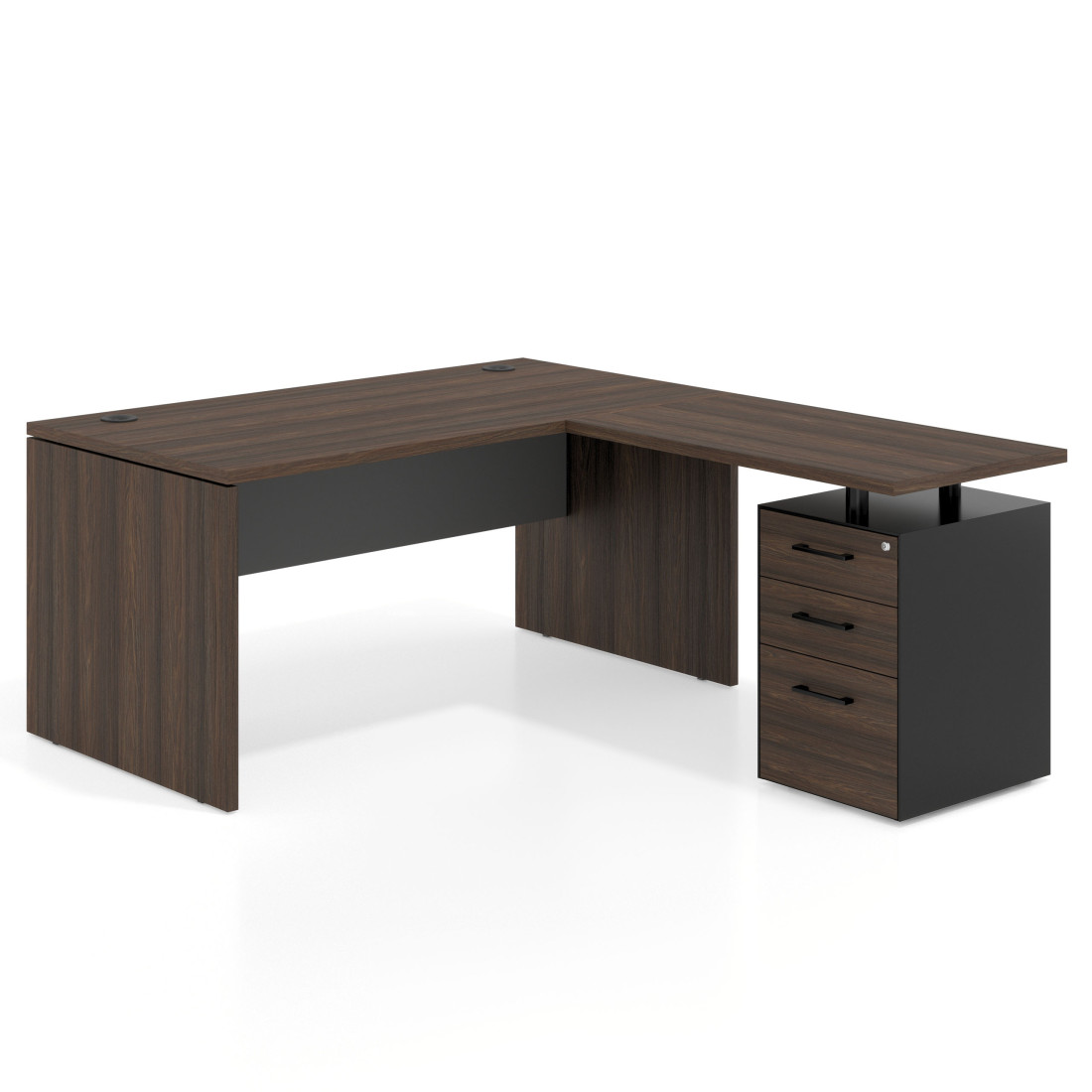 mesa en l 140x180 mistral gris tormenta workplus mesa fondo 80cm con pedestal 100x60cm frontales melamina 1