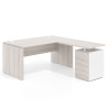 Mesa de Oficina con cajones Work Plus fondo 80, frontales melamina diseño monocolor