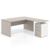 mesa en l 140x180 gris coco rayado coco workplus mesa fondo 80cm con pedestal 100x60cm frontales melamina 1