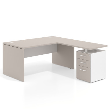 Mesa fondo 80cm con pedestal 100x60cm, frontales melamina