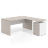 mesa en l 140x180 gris coco blanco mate workplus mesa fondo 80cm con pedestal 100x60cm frontales melamina 1